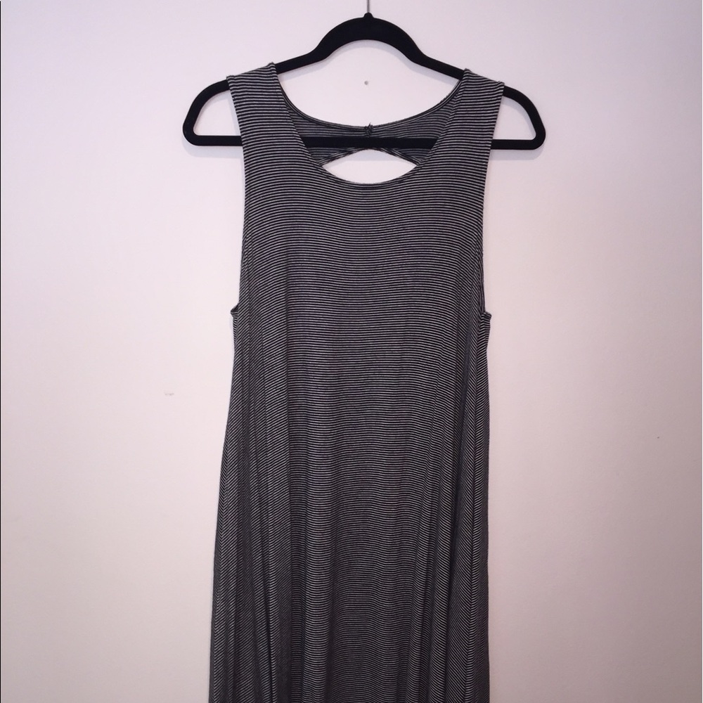 Black and White Striped Swing Dress