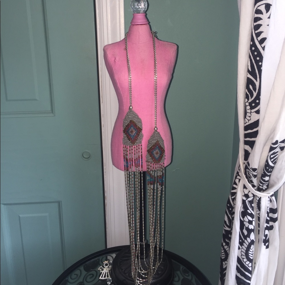 BOHO beaded long necklace