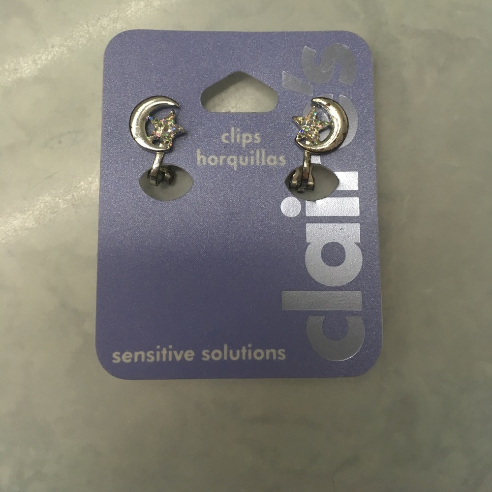 Clip-on Moon and Star Earrings