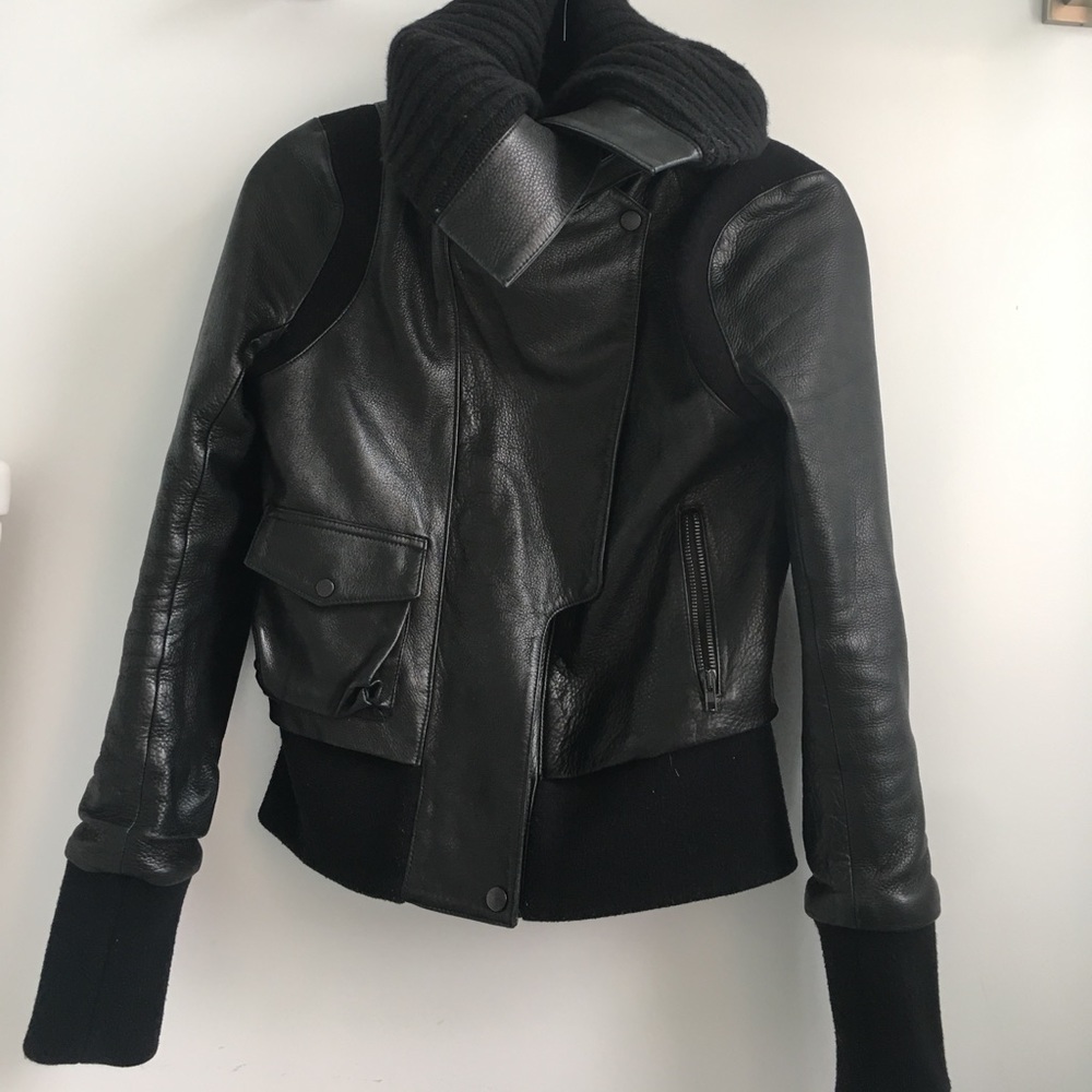 ALC lamb leather jean jacket