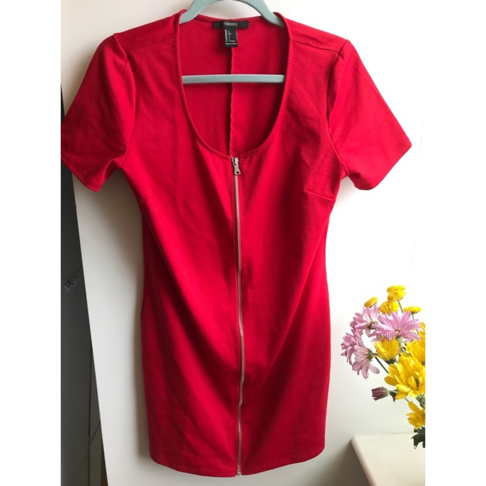 Zipper front bodycon dress