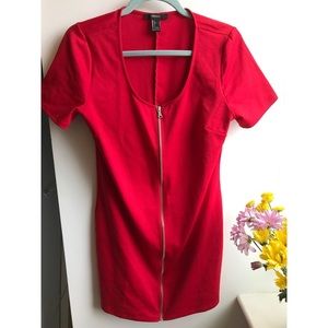 Zipper front bodycon dress