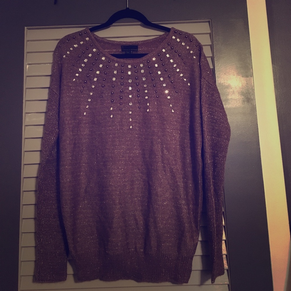 Jeweled Purple Sweater
