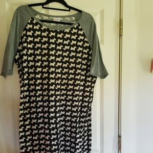 Lularoe 3x Julia dress. White dog pattern.