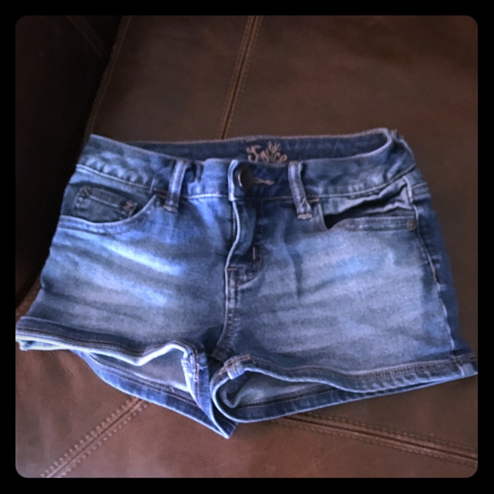 Denim short shorts
