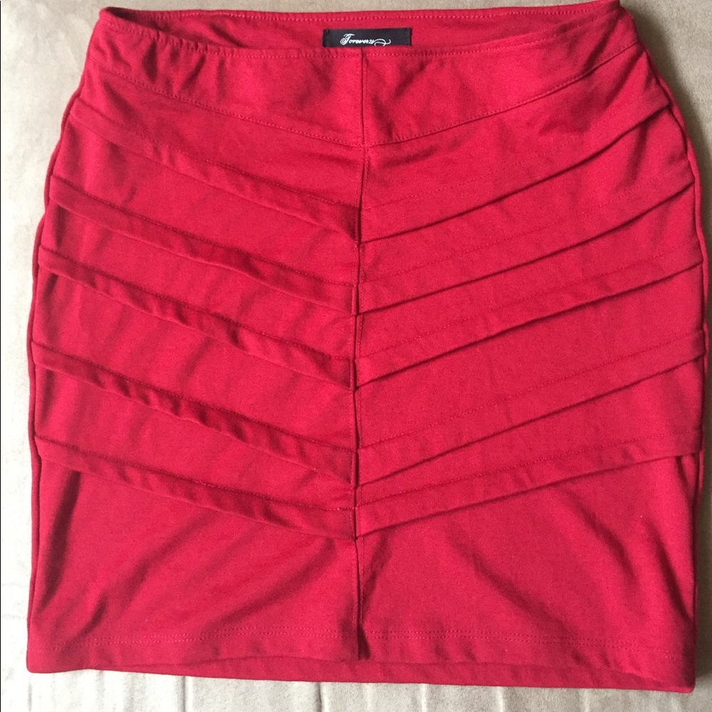 Red mini skirt