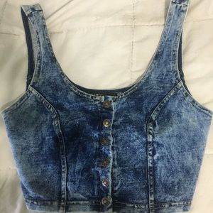 Crop top jean vest