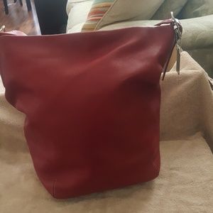 Authentic Coach Red Hobo Shoulder Bag
