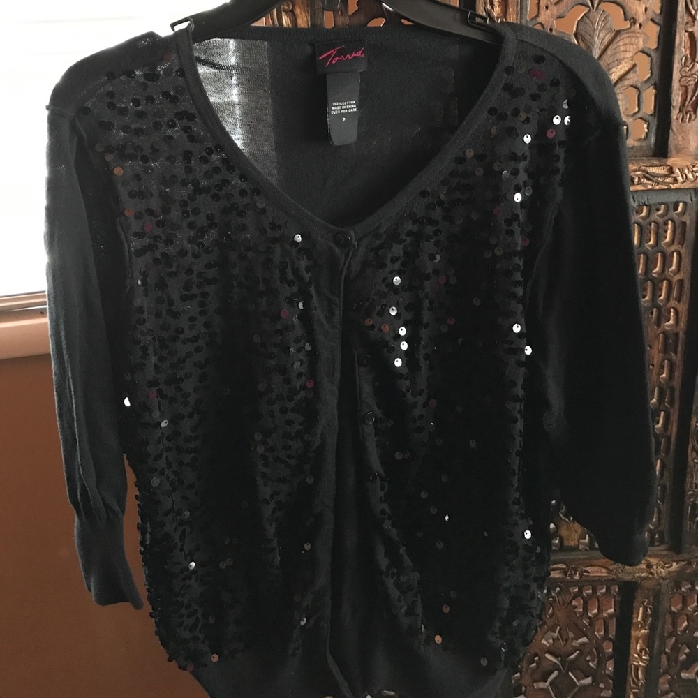 Torrid black sequence cardigan