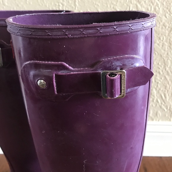 SOLD - Hunter dark iris / purple tall rain boots - Picture 6 of 6