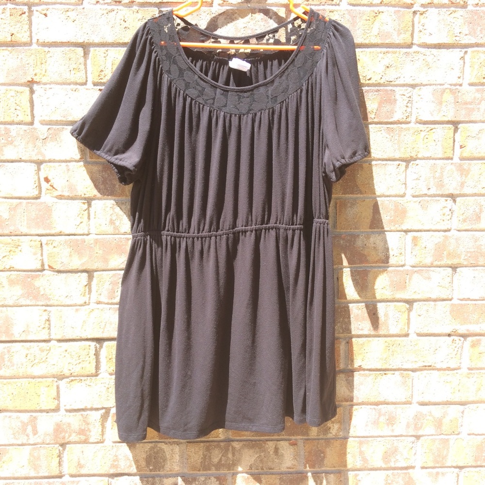 Just My Size black dress with sheer collar design