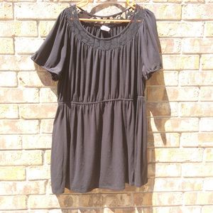 Just My Size black dress with sheer collar design