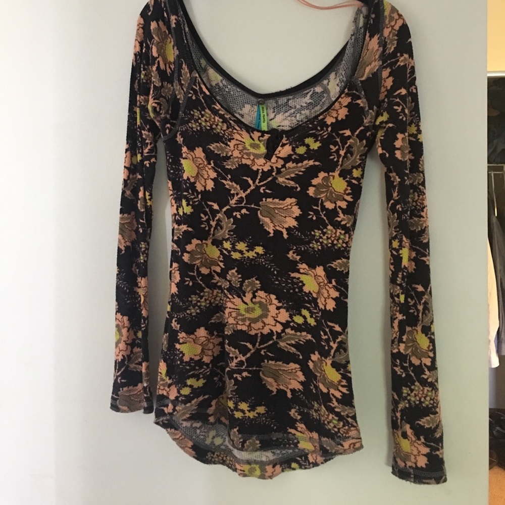 Free People ribbed henley shirt