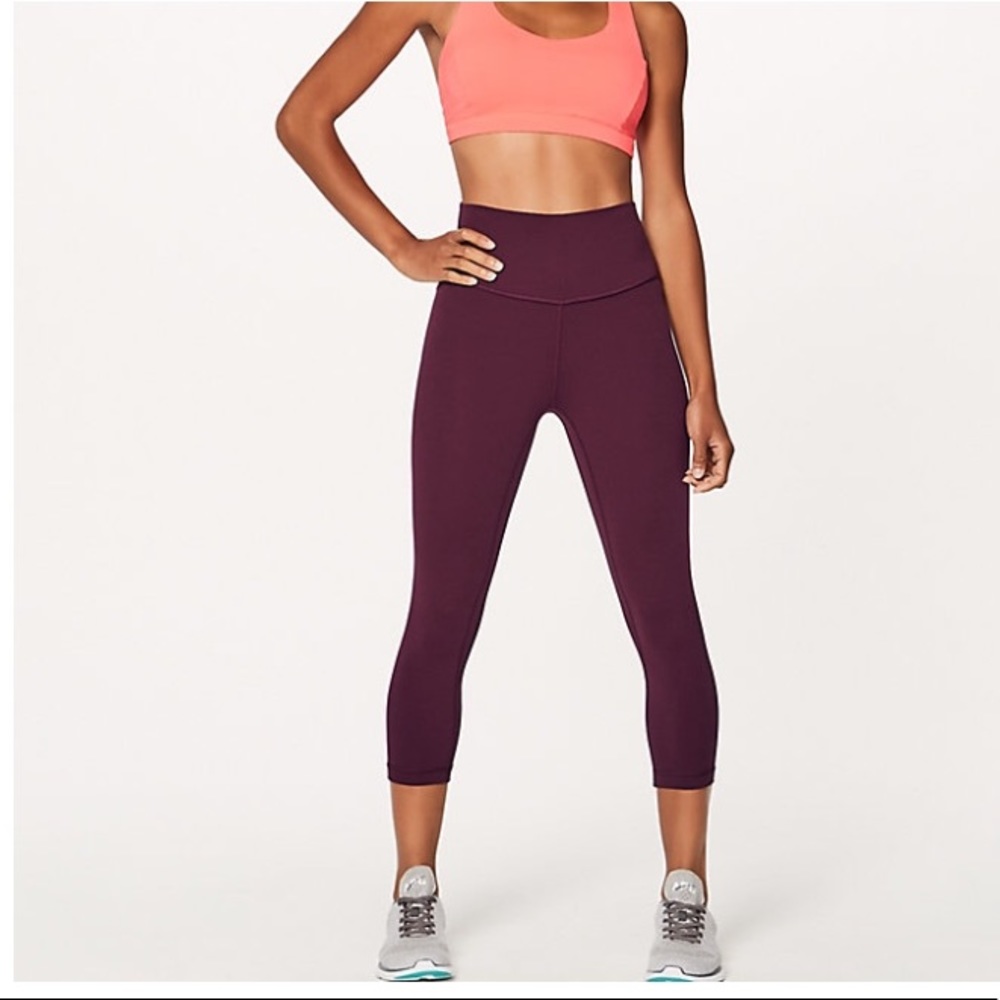 Lulu (purple color) high waisted, crop, leggings