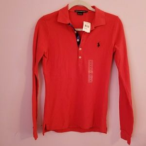 Polo by Ralph Lauren red long sleeve polo with tag