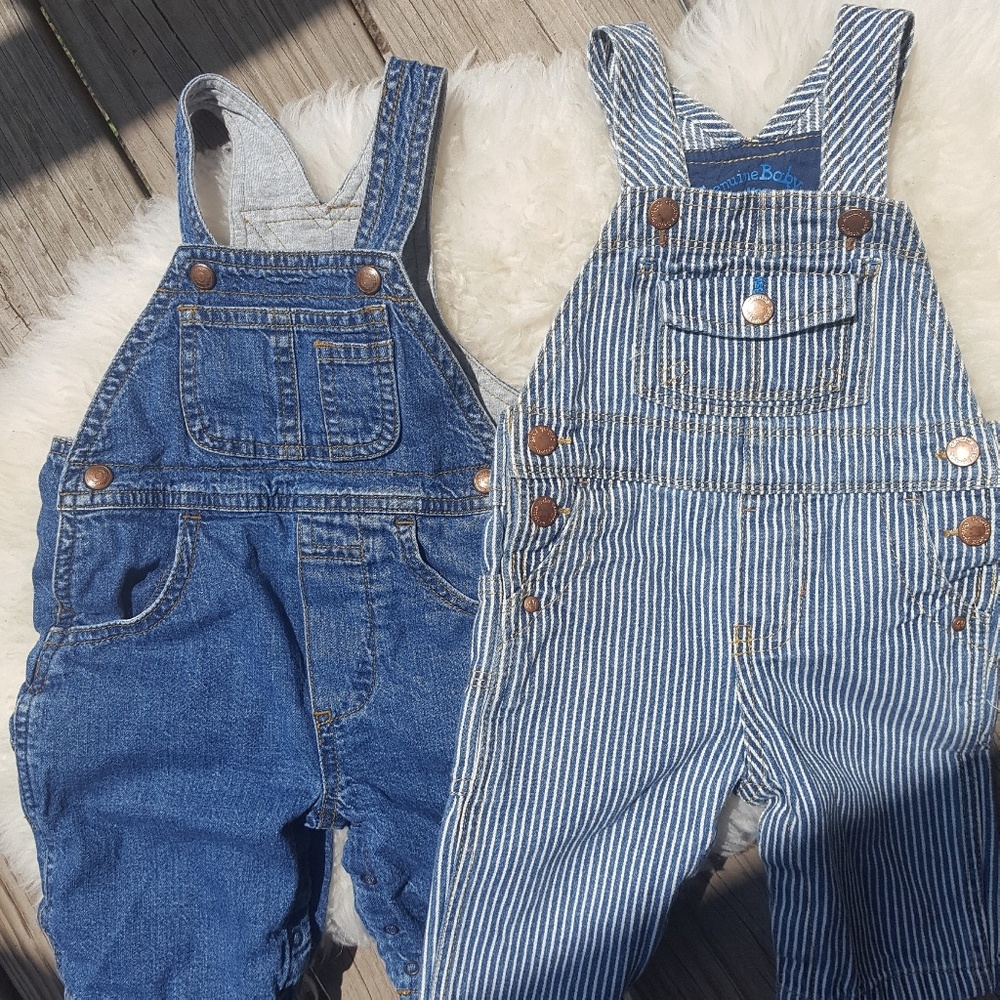 Baby Boys Denim Overalls Set