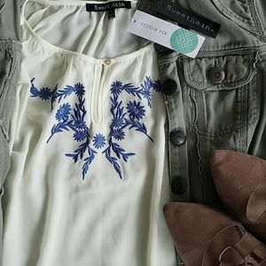 BOGO 50%🌼NWT STITCHFIX Cream Peasant Top