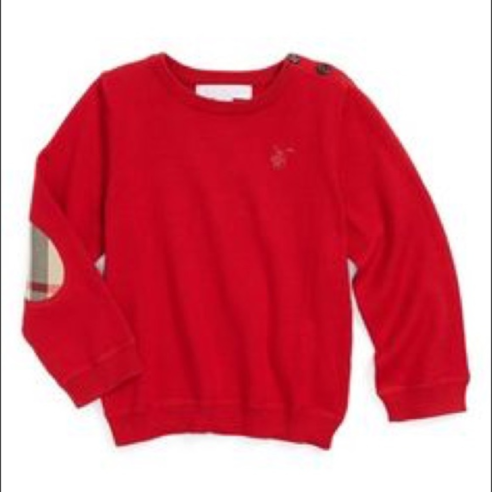 ‼️SOLD‼️Burberry Baby CheckElbow Patch Red Sweater