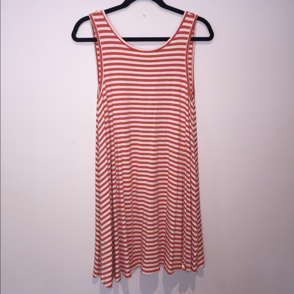 Orange and White Striped Swing Dress