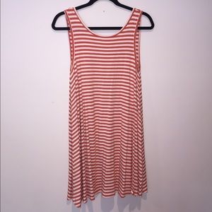 Orange and White Striped Swing Dress