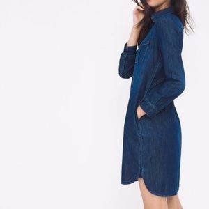 White House Black Market Denim Shirt Dress-Size 10