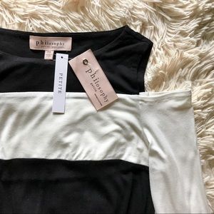 🆕Cold Shoulder Color Block Top