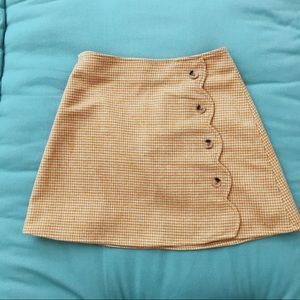 Mustard scallop skirt from Miss Patina