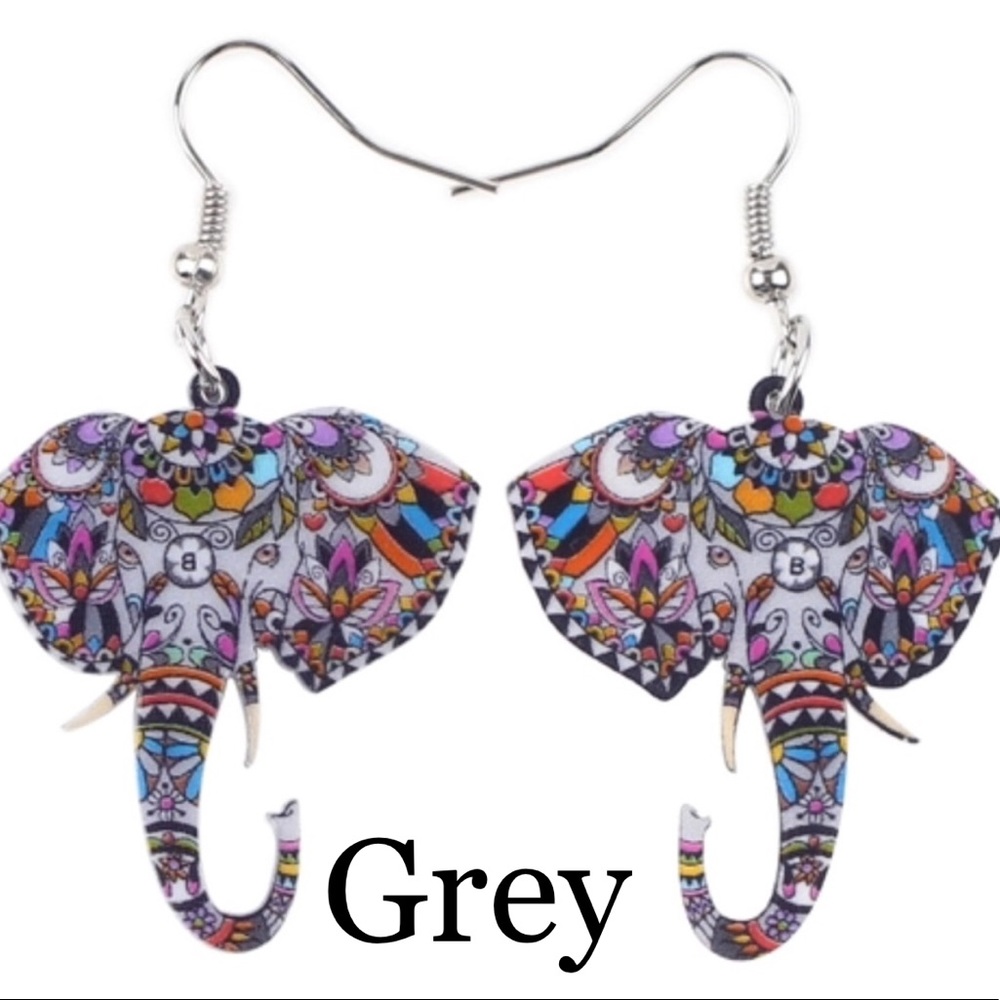 Elephant Acrylic Earrings