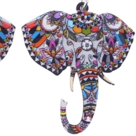 Elephant Acrylic Earrings - Picture 4 of 4