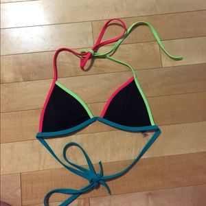 PINK Neon Padded Halter Bikini Top