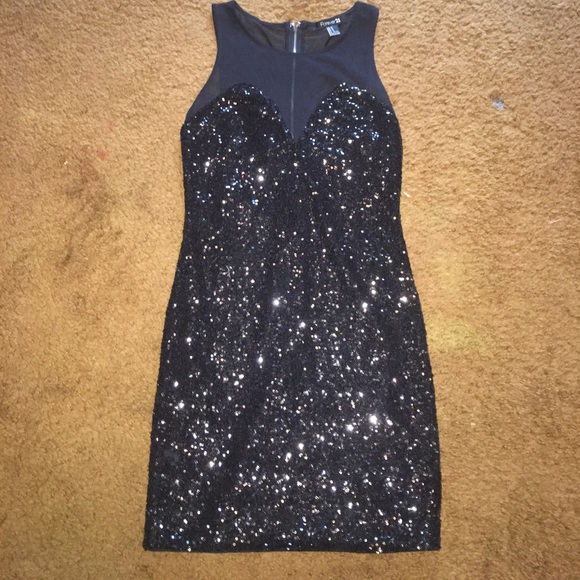 Forever 21 Dresses & Skirts - M Forever 21 Black Sequined Party Dress