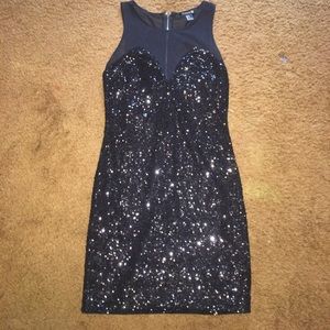 M Forever 21 Black Sequined Party Dress