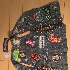 Studded Black Leather Concert Vest......