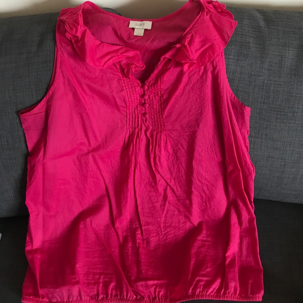 Ruffle pink tank top