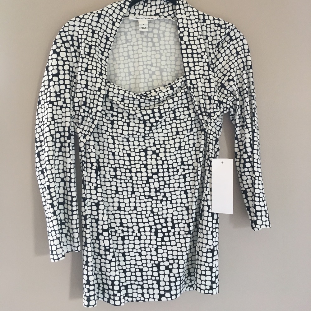 Kenneth Cole NWT Black and White Blouse