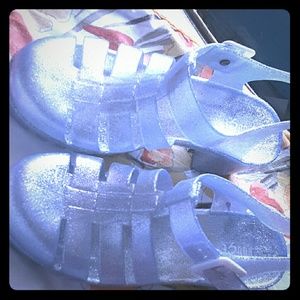 Silver Glitter Jelly Shoes