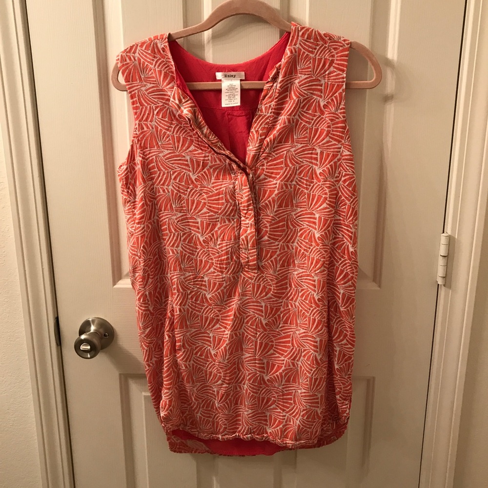 Coral and White Dress