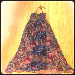 Ocean print maxi dress