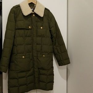 J Crew olive down coat
