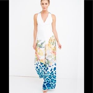 Floral silk jumpsuit