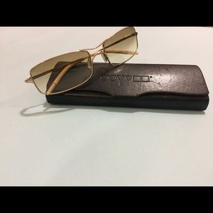Oliver peoples gold rim sunglasses.