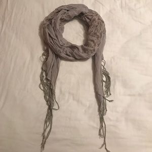 Gray lace summer scarf
