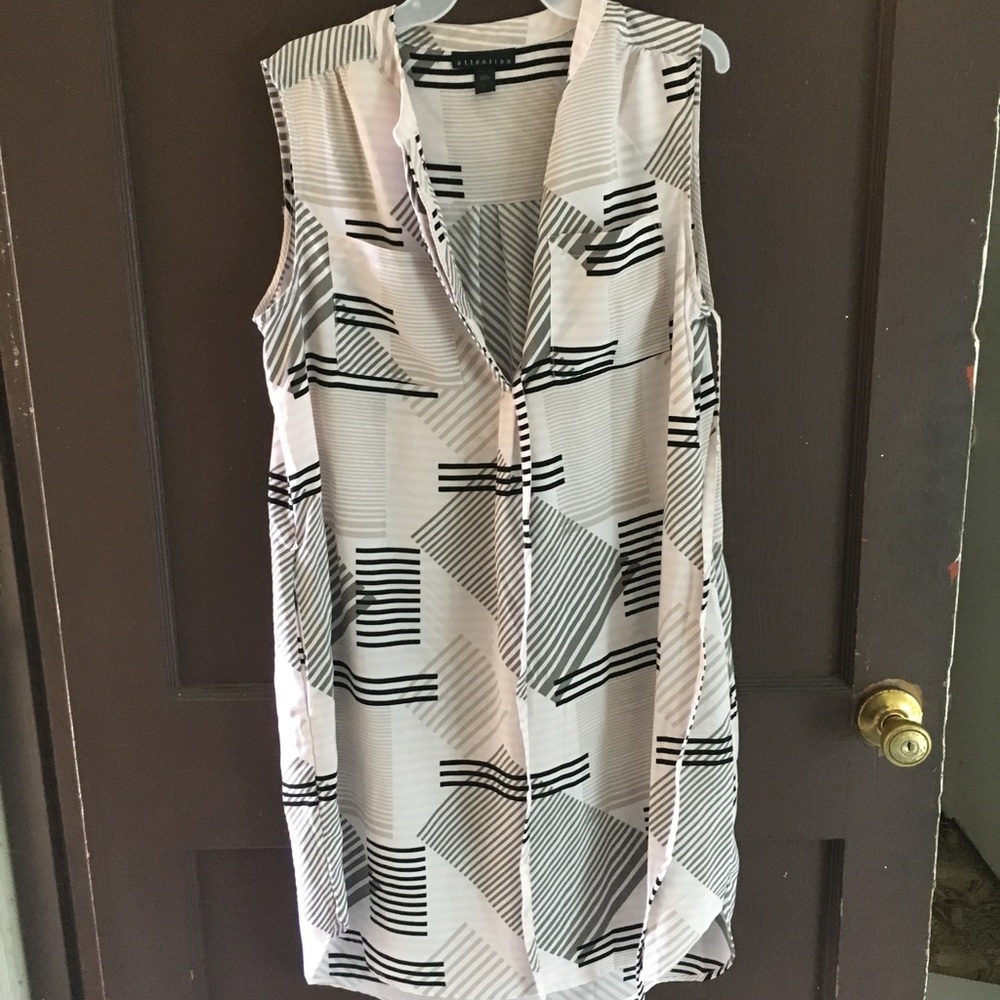 Patterned Shirt Dress w/ Pockets