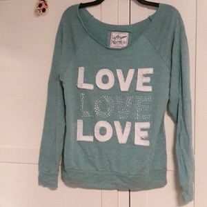 LOVE Sweater (Off Baby Blue)