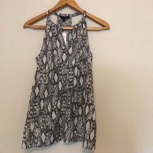 BANANA REPUBLIC gray/white halter blouse