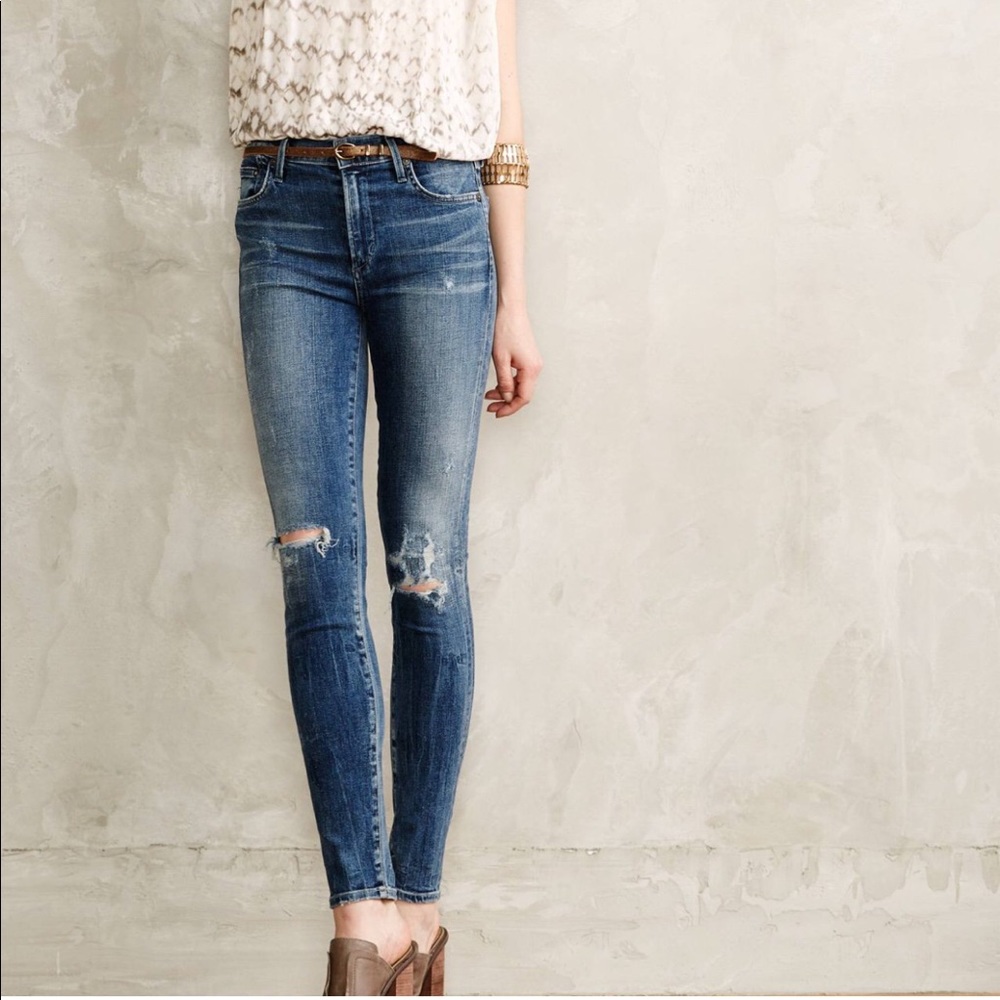 COH Rocket High Rise In Distressed Denim Rinse
