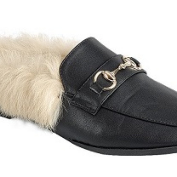 Horsebit Faux Fur Mules Slippers Princetown Loafer - Picture 4 of 4