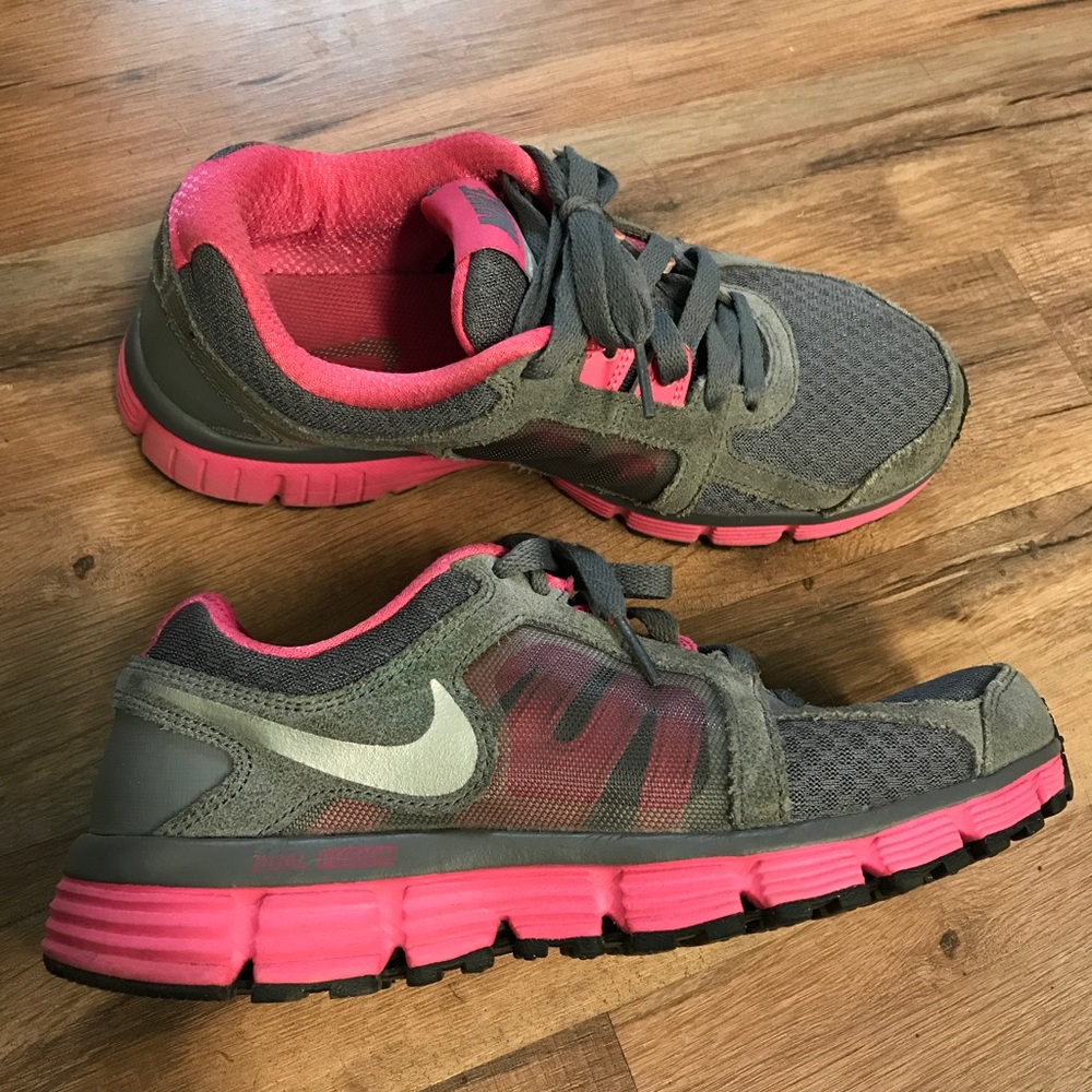 Pink and Gray Nike Dual Fusion ST2