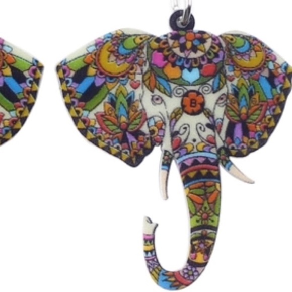 Elephant Acrylic Earrings - Picture 2 of 5