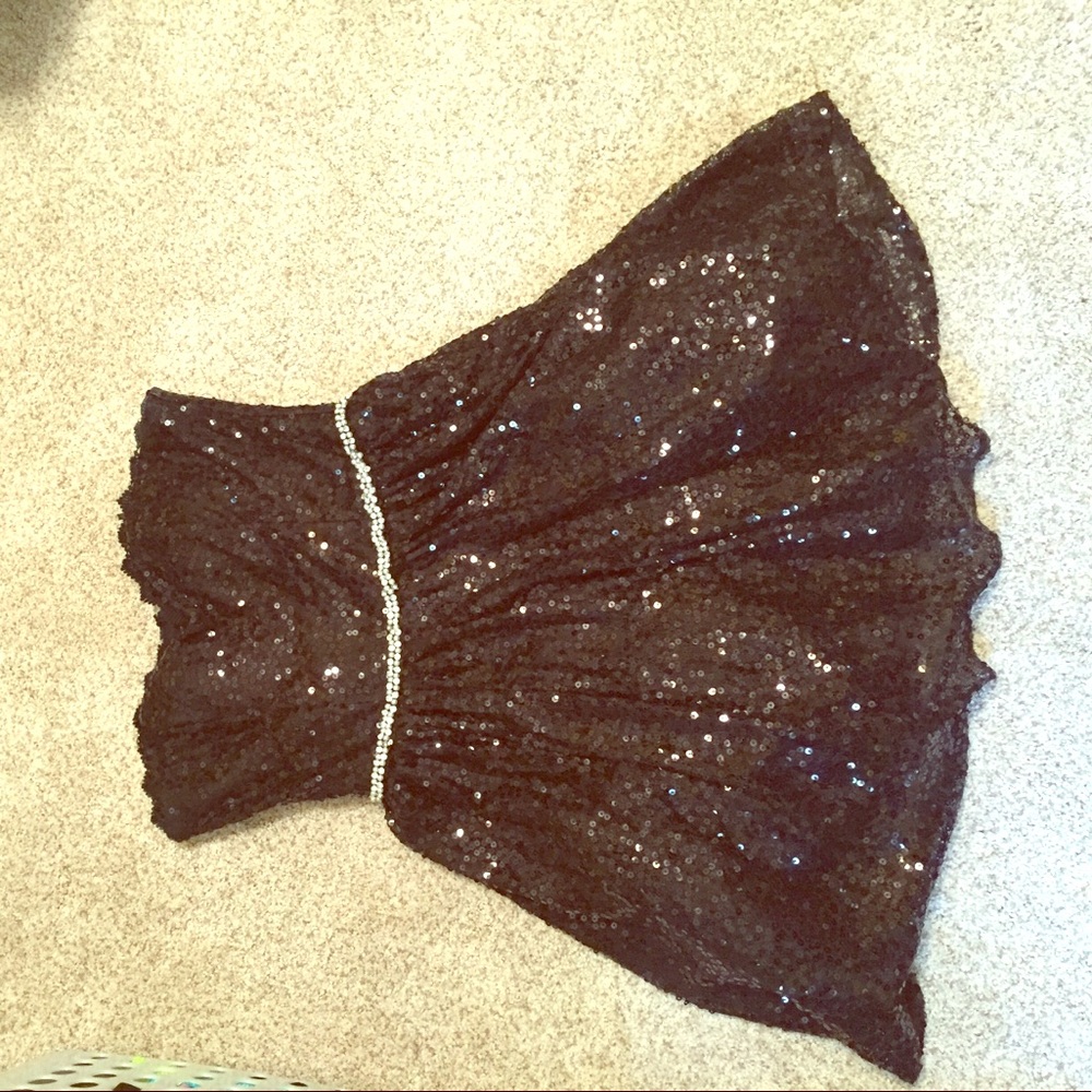 Black Sequence Homecoming Dress